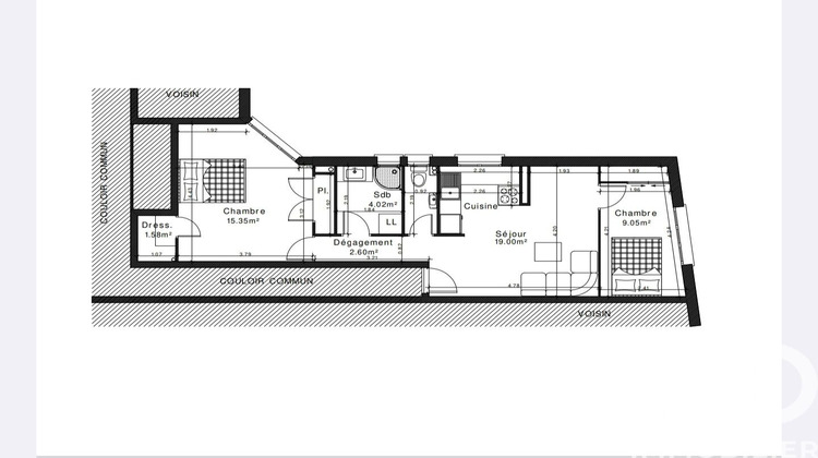 Ma-Cabane - Vente Appartement Les Lilas, 55 m²