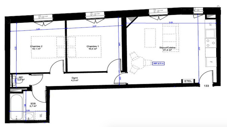 Ma-Cabane - Vente Appartement Levallois-Perret, 50 m²