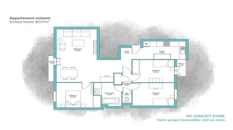 Ma-Cabane - Vente Appartement LEVALLOIS-PERRET, 80 m²