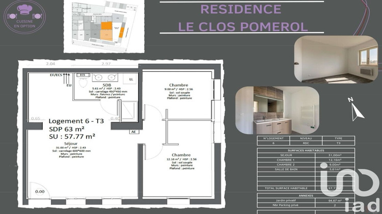 Ma-Cabane - Vente Appartement Libourne, 58 m²