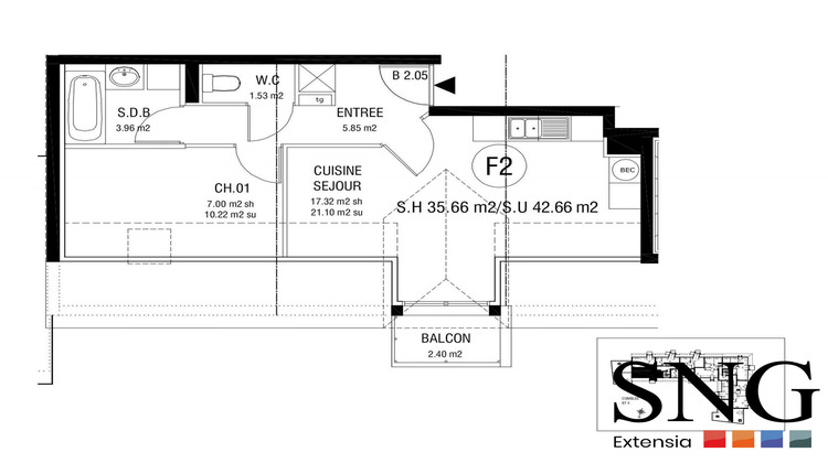 Ma-Cabane - Vente Appartement Lisieux, 34 m²