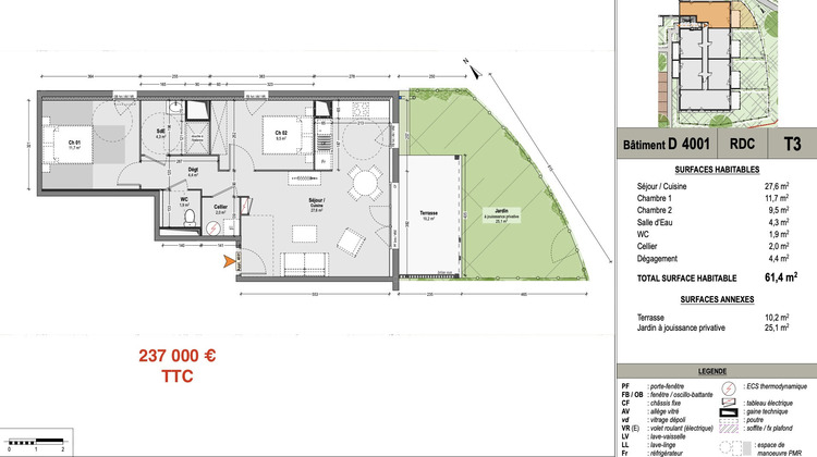 Ma-Cabane - Vente Appartement Lit-et-Mixe, 61 m²