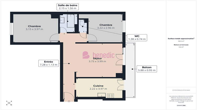 Ma-Cabane - Vente Appartement LONGEVILLE-LES-METZ, 59 m²