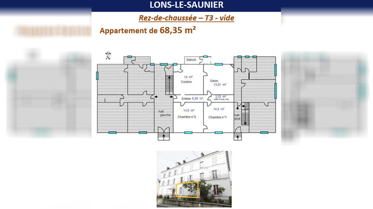 Ma-Cabane - Vente Appartement LONS LE SAUNIER, 68 m²