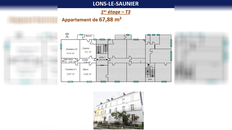 Ma-Cabane - Vente Appartement LONS LE SAUNIER, 67 m²