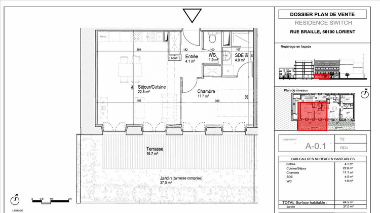 Ma-Cabane - Vente Appartement Lorient, 44 m²