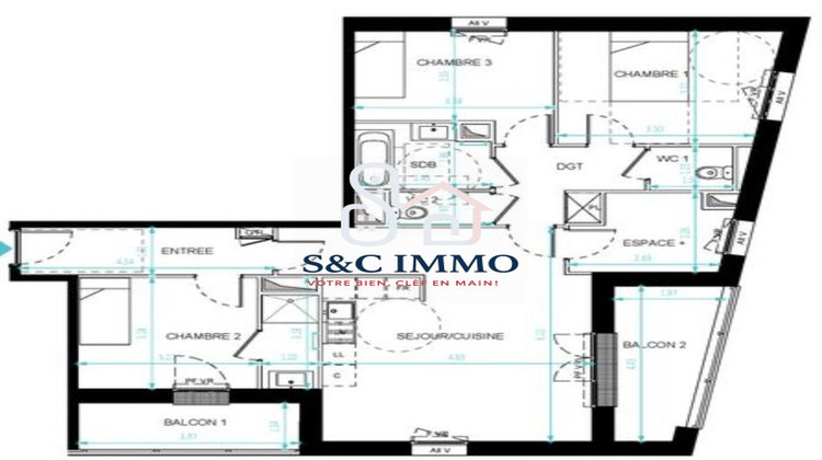 Ma-Cabane - Vente Appartement Magny-le-Hongre, 89 m²