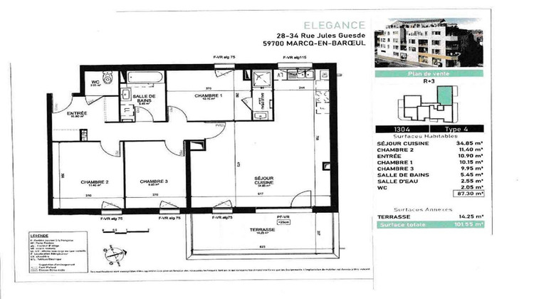 Ma-Cabane - Vente Appartement MARCQ EN BAROEUL, 88 m²