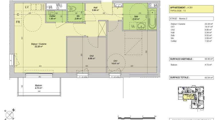 Ma-Cabane - Vente Appartement MARCQ EN BAROEUL, 62 m²