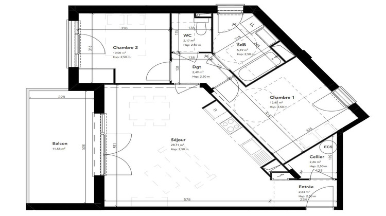 Ma-Cabane - Vente Appartement Mérignac, 66 m²