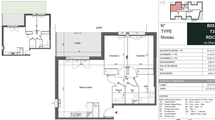 Ma-Cabane - Vente Appartement Mérignac, 69 m²