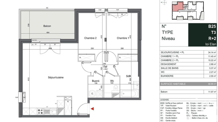 Ma-Cabane - Vente Appartement Mérignac, 69 m²