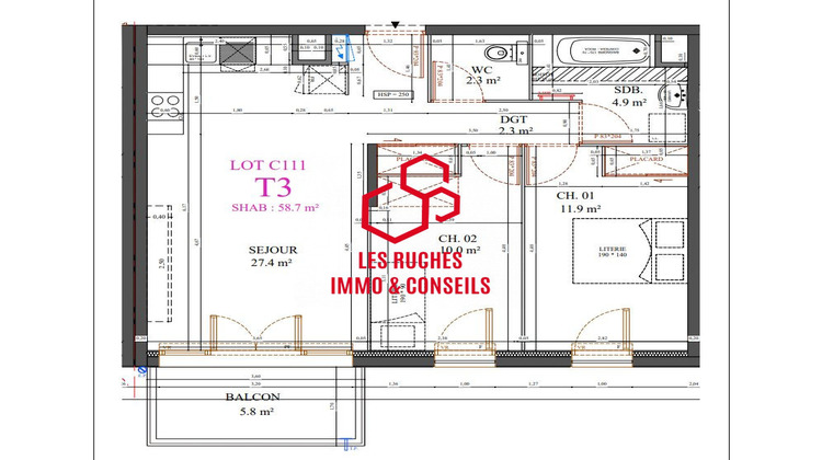 Ma-Cabane - Vente Appartement Messy, 59 m²