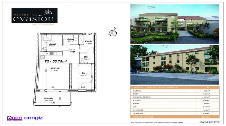 Ma-Cabane - Vente Appartement Metzeresche, 53 m²