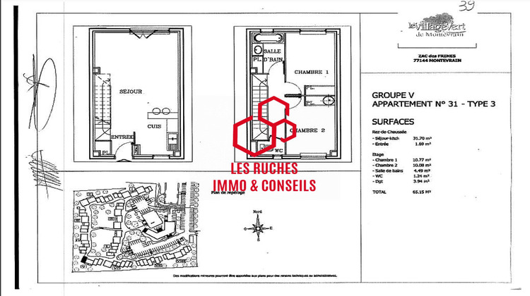 Ma-Cabane - Vente Appartement Montévrain, 65 m²