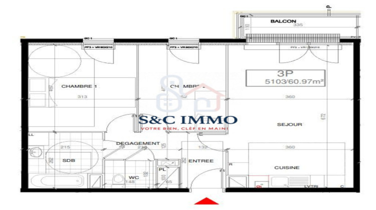 Ma-Cabane - Vente Appartement Montévrain, 61 m²