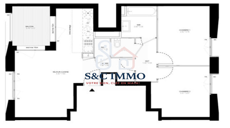 Ma-Cabane - Vente Appartement Montévrain, 61 m²