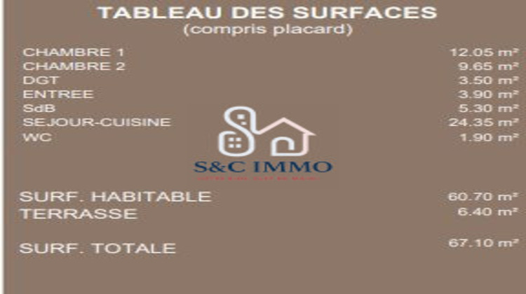 Ma-Cabane - Vente Appartement Montévrain, 60 m²