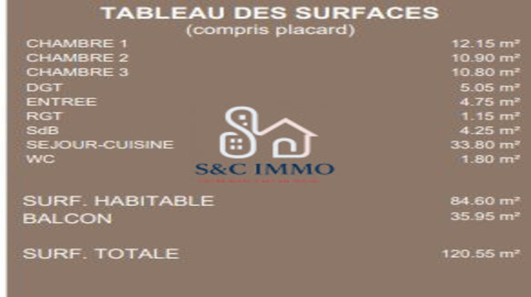 Ma-Cabane - Vente Appartement Montévrain, 84 m²