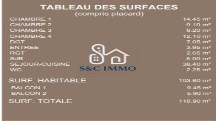 Ma-Cabane - Vente Appartement Montévrain, 103 m²