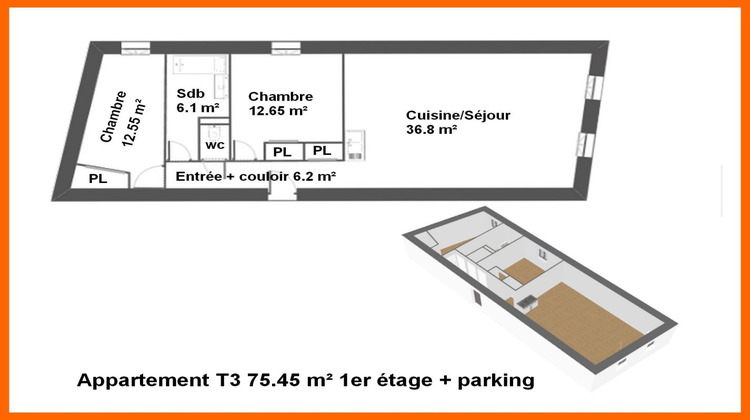 Ma-Cabane - Vente Appartement MONTLUEL, 75 m²