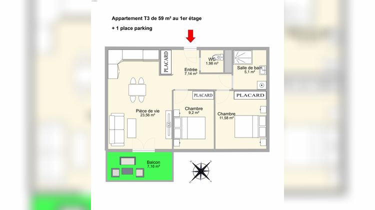 Ma-Cabane - Vente Appartement Nancy, 59 m²