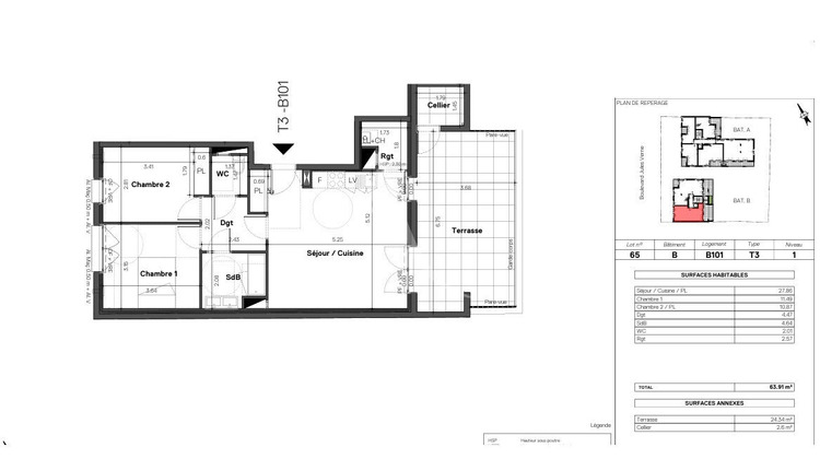 Ma-Cabane - Vente Appartement NANTES, 63 m²