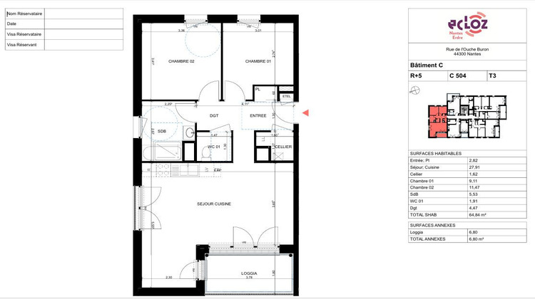 Ma-Cabane - Vente Appartement Nantes, 64 m²