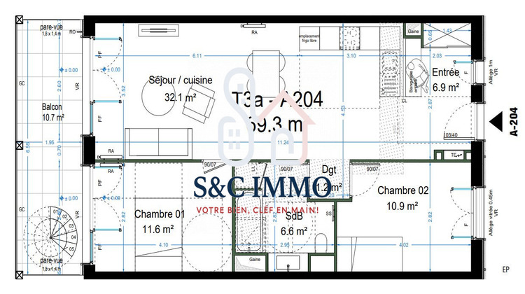 Ma-Cabane - Vente Appartement Neuilly-sur-Marne, 69 m²