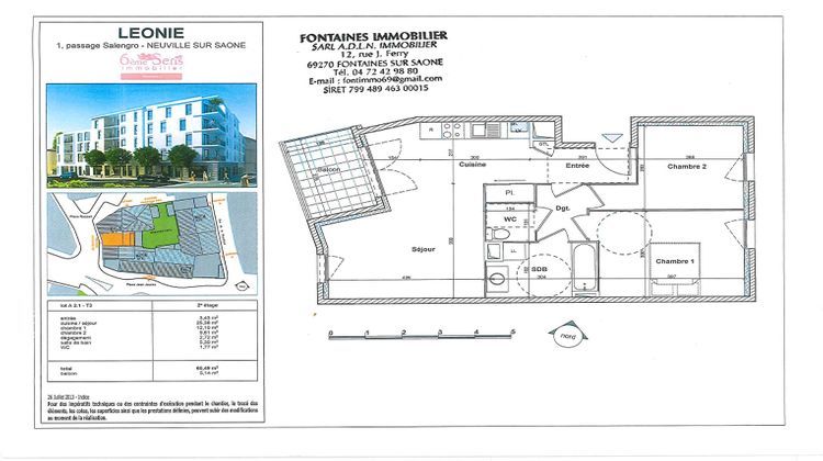 Ma-Cabane - Vente Appartement NEUVILLE-SUR-SAONE, 60 m²