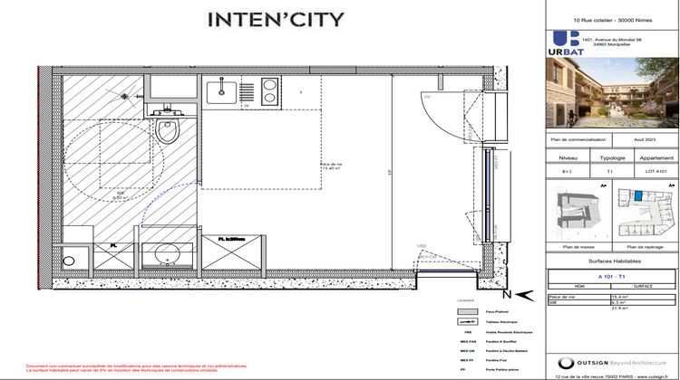 Ma-Cabane - Vente Appartement Nîmes, 21 m²