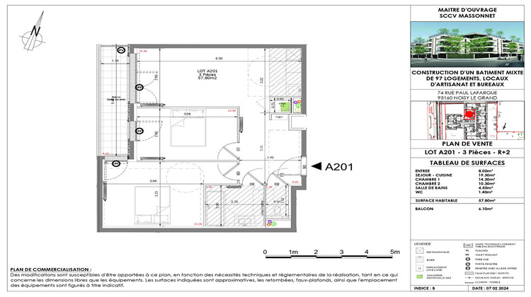 Ma-Cabane - Vente Appartement NOISY-LE-GRAND, 57 m²