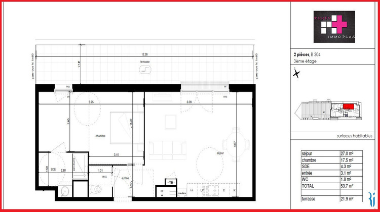 Ma-Cabane - Vente Appartement NOTRE-DAME-DE-BONDEVILLE, 53 m²