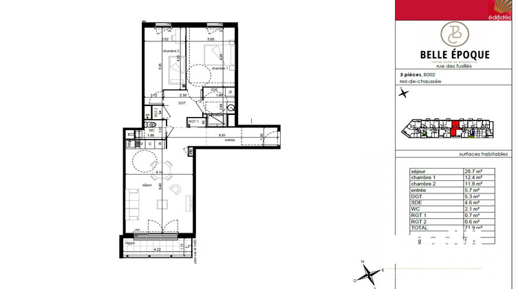 Ma-Cabane - Vente Appartement Notre-Dame-de-Bondeville, 71 m²