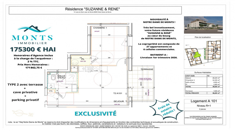 Ma-Cabane - Vente Appartement Notre-Dame-de-Monts, 39 m²