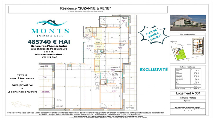 Ma-Cabane - Vente Appartement Notre-Dame-de-Monts, 100 m²