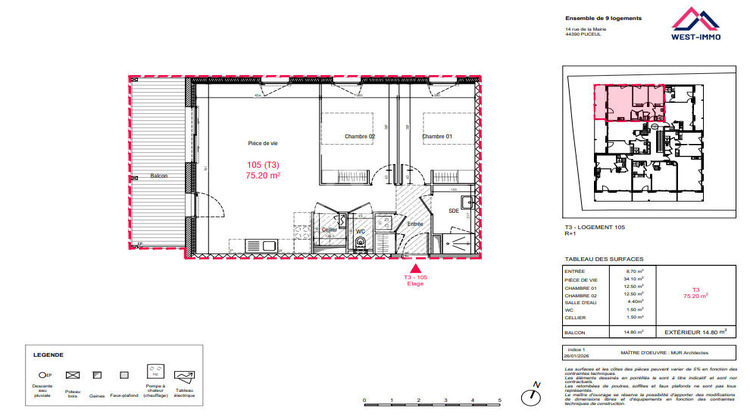Ma-Cabane - Vente Appartement NOZAY, 75 m²