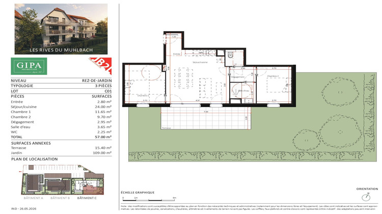 Ma-Cabane - Vente Appartement Oberschaeffolsheim, 57 m²