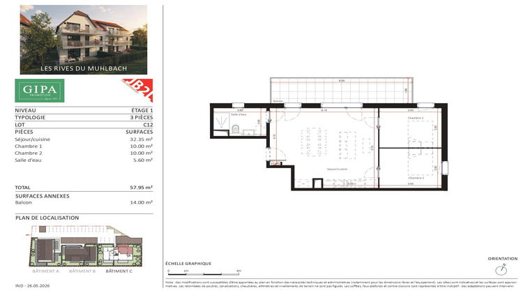 Ma-Cabane - Vente Appartement Oberschaeffolsheim, 57 m²