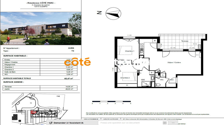 Ma-Cabane - Vente Appartement OLEMPS, 65 m²