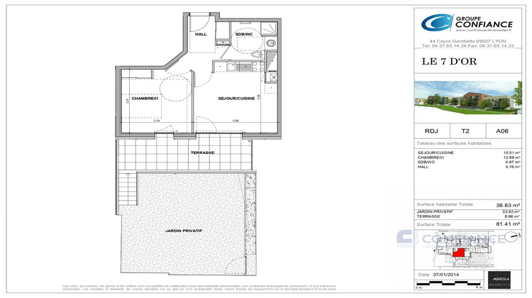 Ma-Cabane - Vente Appartement Oullins, 39 m²