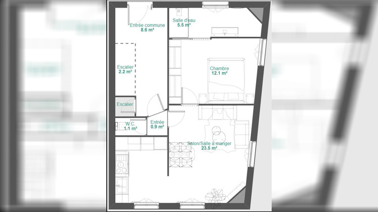 Ma-Cabane - Vente Appartement PERIGUEUX, 43 m²