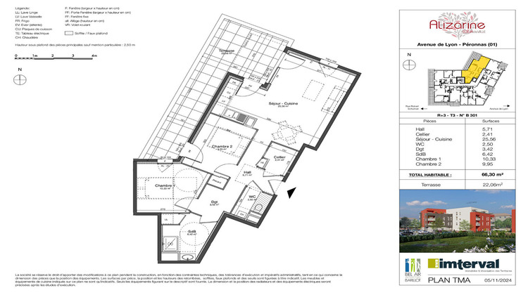 Ma-Cabane - Vente Appartement PERONNAS, 66 m²