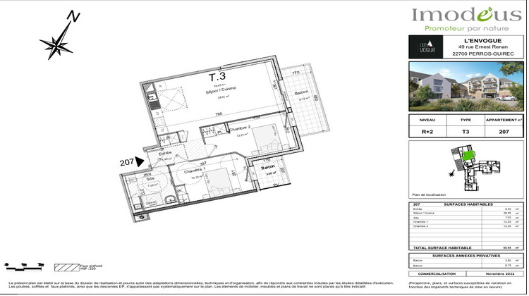 Ma-Cabane - Vente Appartement PERROS GUIREC, 66 m²