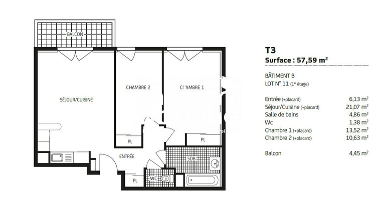 Ma-Cabane - Vente Appartement Poitiers, 57 m²