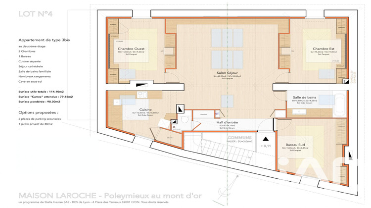 Ma-Cabane - Vente Appartement Poleymieux-Au-Mont-d'Or, 79 m²