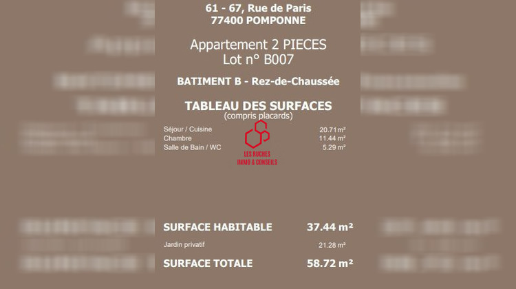 Ma-Cabane - Vente Appartement Pomponne, 37 m²