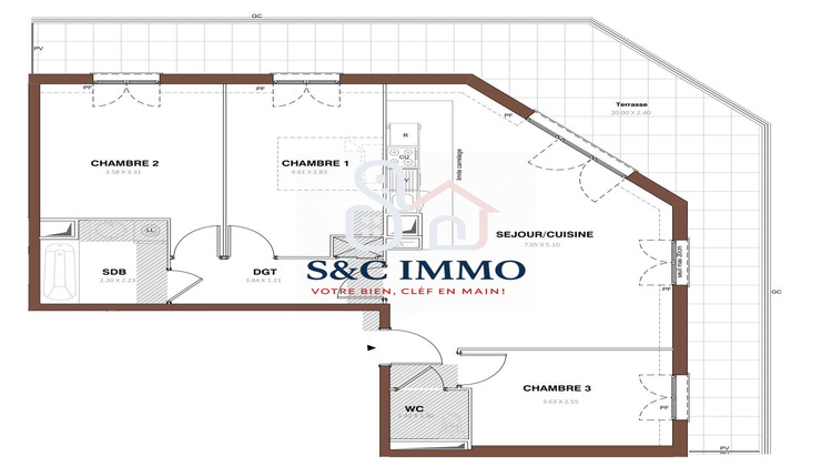 Ma-Cabane - Vente Appartement Pontault-Combault, 74 m²