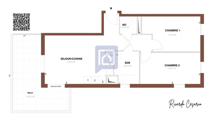Ma-Cabane - Vente Appartement PONTIVY, 58 m²