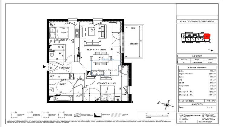 Ma-Cabane - Vente Appartement PORNIC, 63 m²